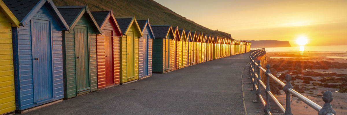 Beach huts on the sea front